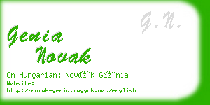 genia novak business card
